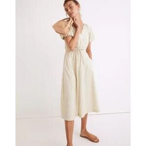 Madewell Plaid Tie-Waist Midi Dress NWT